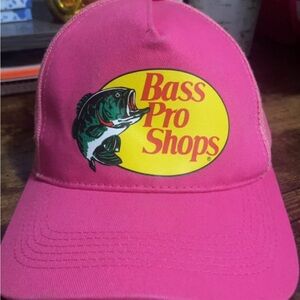 Bass Pro Shops Pink and Yellow Trucker Hat with Iconic Logo
